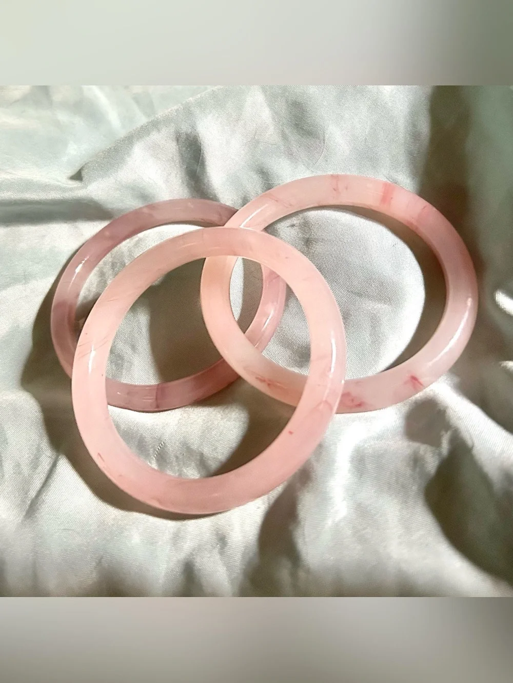 Pink Glass Stone Bangle Bracelet Set - Women Jewelry